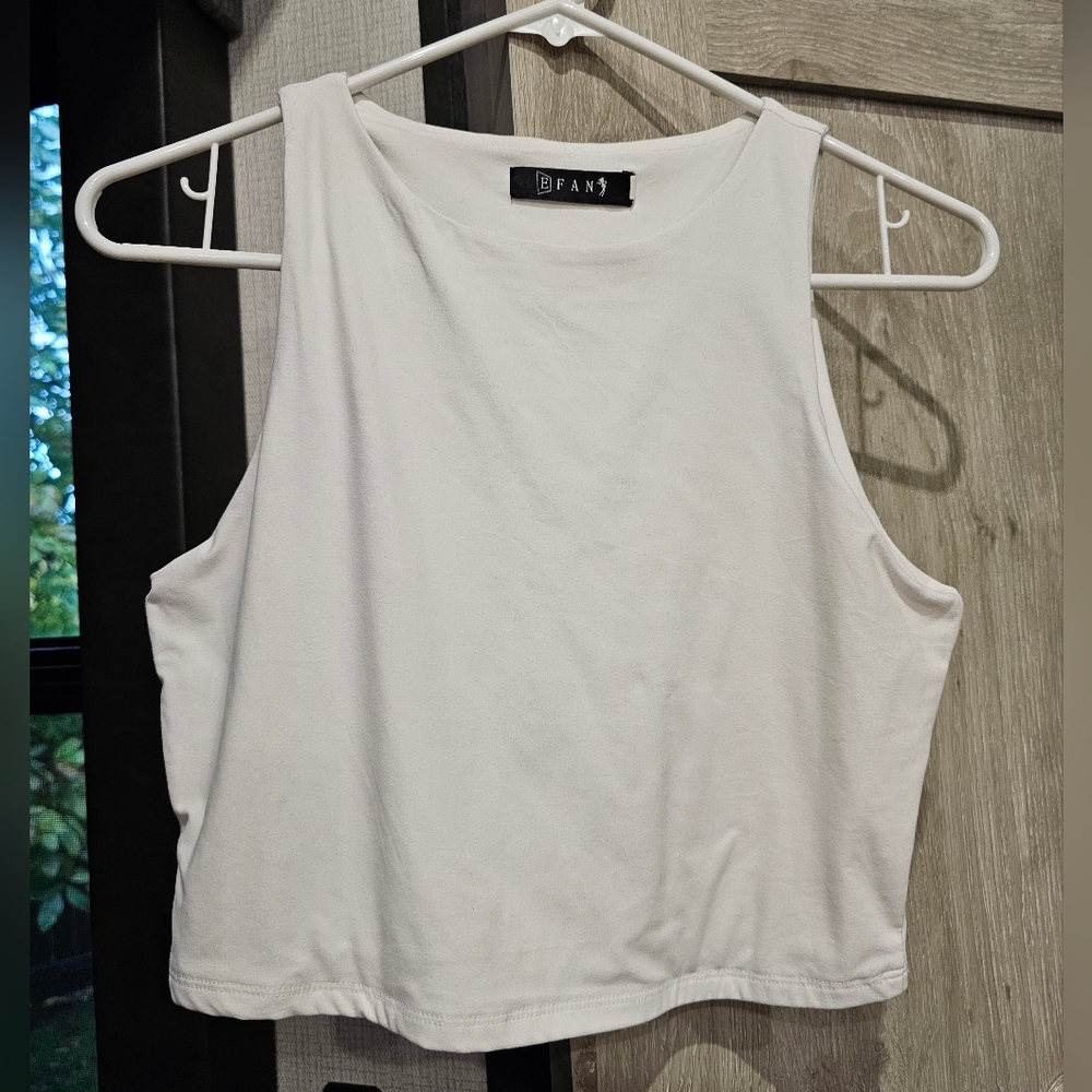 White Crop Tank Top
